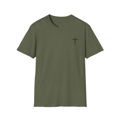 Minimal Cross T-Shirt – Small Chest Christian Cross Tee