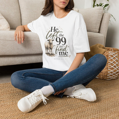He Left the 99 T-Shirt — Christian Shepherd & Lamb Faith Tee