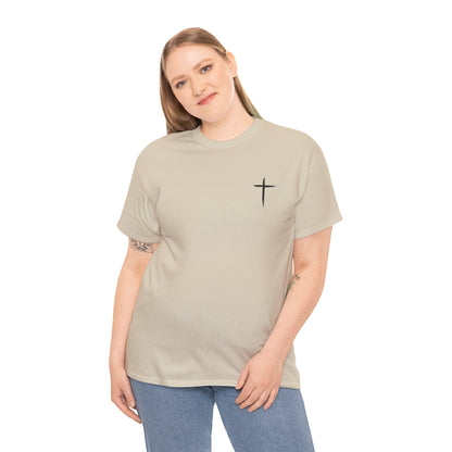 Christian Cross Tee — "May Heavenly Things Constantly Interrupt Our Earthly Things" Inspirational T‑Shirt