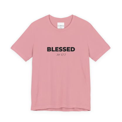 Blessed Unisex Jersey Tee | Inspirational Shirt for Everyday Wear, Faith-Based Gift, Casual Wear, Christian Apparel, Spiritual Clothing