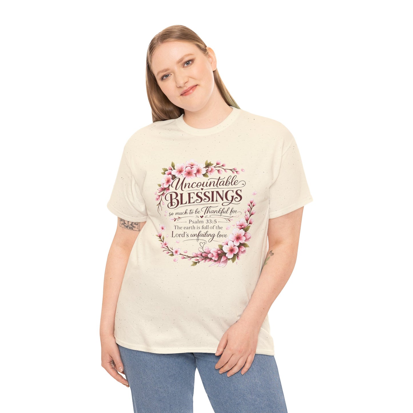 Blessings Floral T-Shirt — "Uncountable Blessings" Psalm 31 Faith Tee
