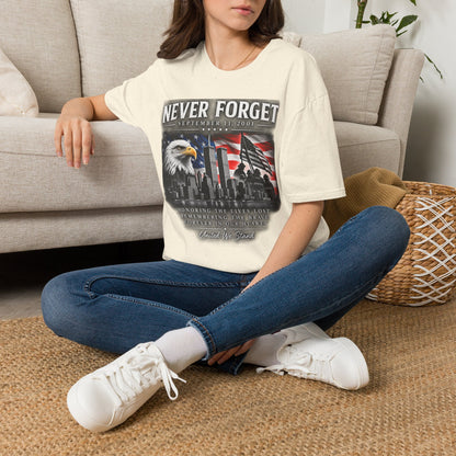 Never Forget 9/11 Memorial T-Shirt — American Flag & Eagle Tribute