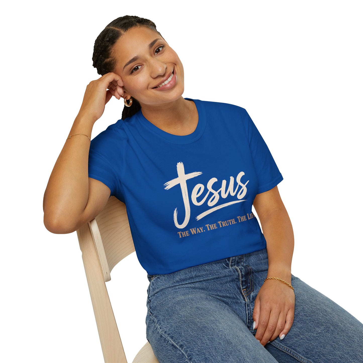 Jesus Script T‑Shirt — 'Jesus: The Way. The Truth. The Life.' Christian Faith Tee