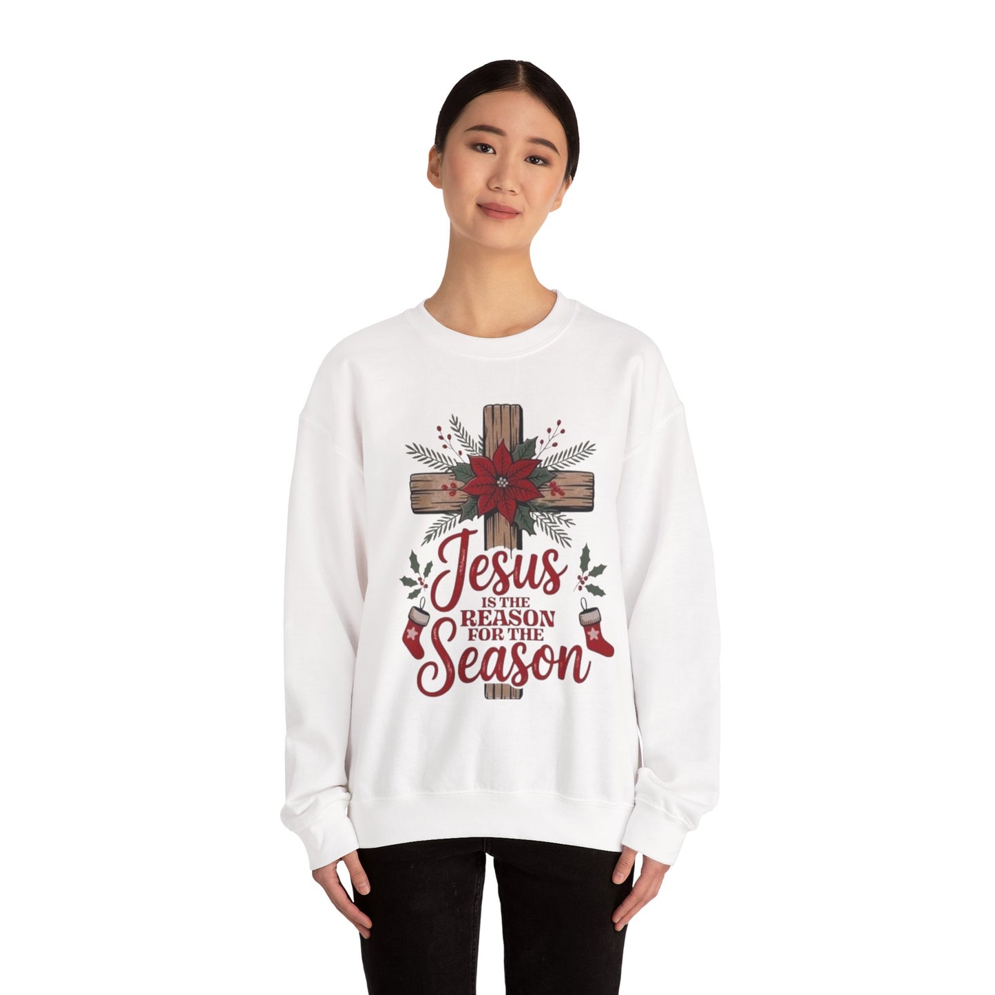 Christmas Sweatshirt — "Jesus Is the Reason for the Season" Crewneck