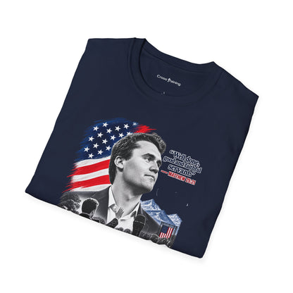Charlie Kirk Tribute T-Shirt — "Well done, good and faithful servant" Matthew 25:21