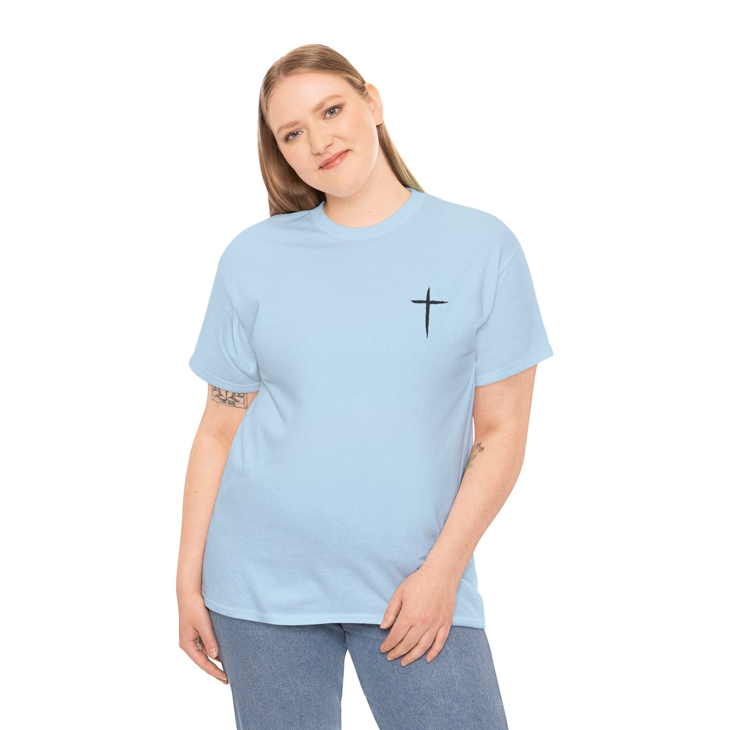 Christian Cross Tee — "May Heavenly Things Constantly Interrupt Our Earthly Things" Inspirational T‑Shirt