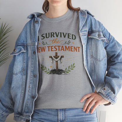 I Survived the New Testament T-Shirt — Christian Faith Cross Tee