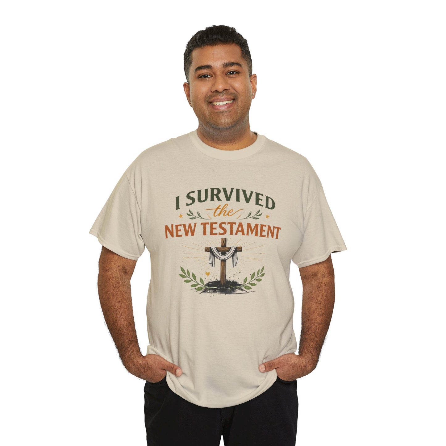 I Survived the New Testament T-Shirt — Christian Faith Cross Tee