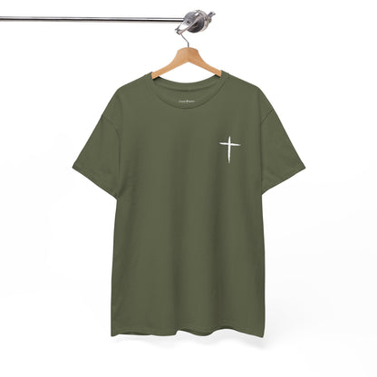 Christian Cross Tee — "May Heavenly Things Constantly Interrupt Our Earthly Things" Inspirational T‑Shirt