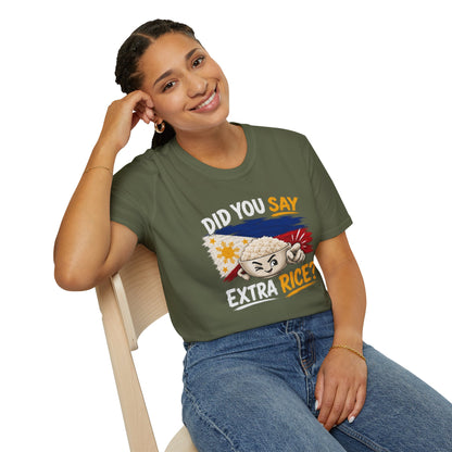 Did You Say Extra Rice? T-Shirt — Filipino Rice Bowl Graphic Tee