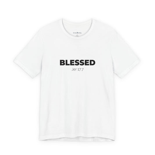 Blessed Unisex Jersey Tee | Inspirational Shirt for Everyday Wear, Faith-Based Gift, Casual Wear, Christian Apparel, Spiritual Clothing