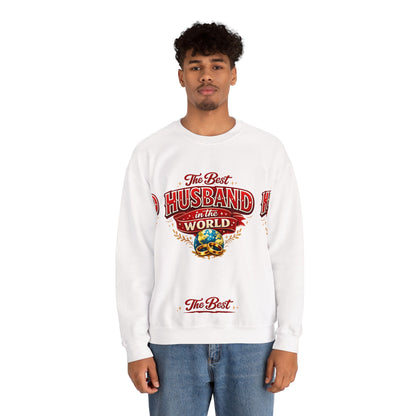 Crewneck Sweatshirt — "The Best Husband in the World" Vintage Globe Gift