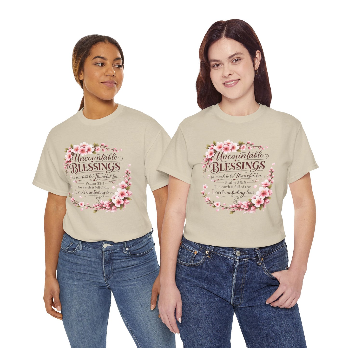 Blessings Floral T-Shirt — "Uncountable Blessings" Psalm 31 Faith Tee