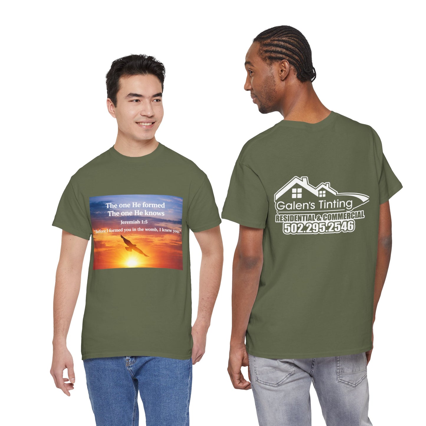 Christian Sunset T-Shirt — "Before I Formed You I Knew You" Scripture Tee