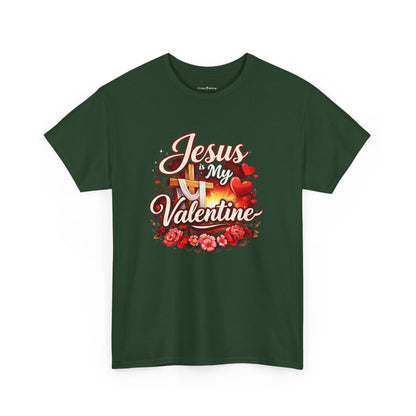 Jesus My Valentine T-Shirt — Christian Valentine Tee with Cross & Hearts