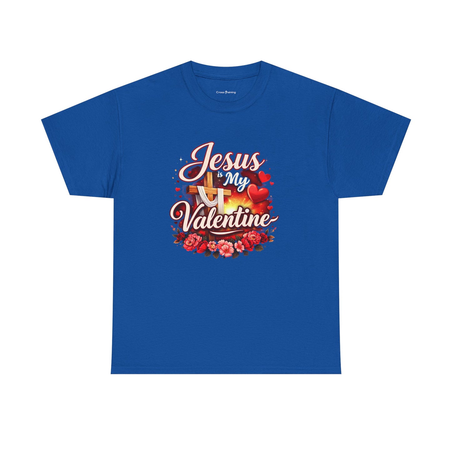 Jesus My Valentine T-Shirt — Christian Valentine Tee with Cross & Hearts