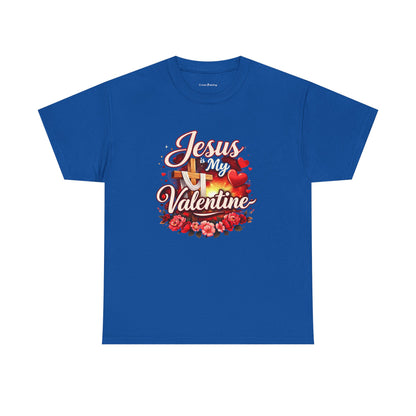 Jesus My Valentine T-Shirt — Christian Valentine Tee with Cross & Hearts