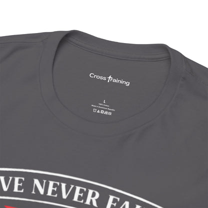 Love Never Fails T-Shirt — 1 Corinthians 13:6-7 Christian Faith Tee