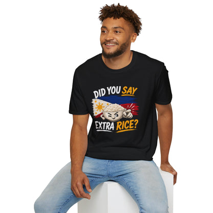 Did You Say Extra Rice? T-Shirt — Filipino Rice Bowl Graphic Tee