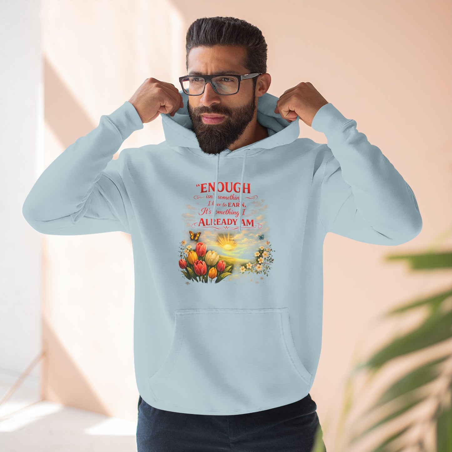 Christian Hoodie — Spiritual Scripture Floral Design ("Even Before He Made the World")