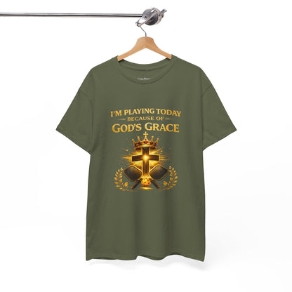 God’s Grace Tee — "I’m Playing Today Because of God’s Grace" Christian T-Shirt (Ephesians 2:8-10)