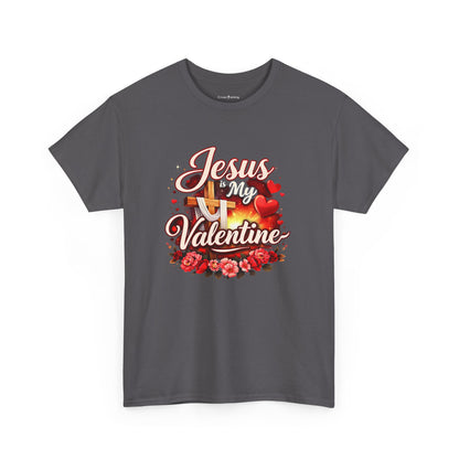 Jesus My Valentine T-Shirt — Christian Valentine Tee with Cross & Hearts