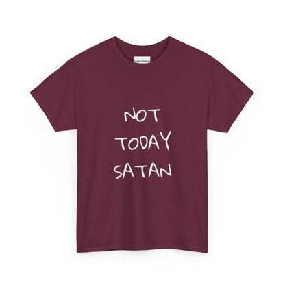 Funny Graphic Tee: Not Today Satan Unisex Heavy Cotton T-Shirt, Humorous Gift, Casual Wear, Everyday Comfort, Unique Statement Tee