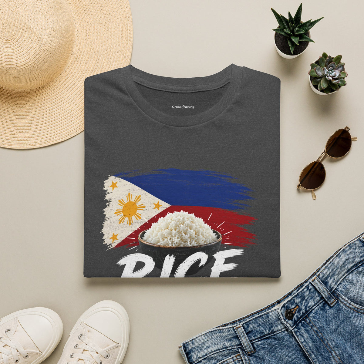 Rice Is Life T-Shirt — Filipino Flag Rice Bowl Graphic Tee