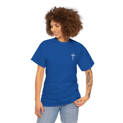 Christian Cross Tee — "May Heavenly Things Constantly Interrupt Our Earthly Things" Inspirational T‑Shirt