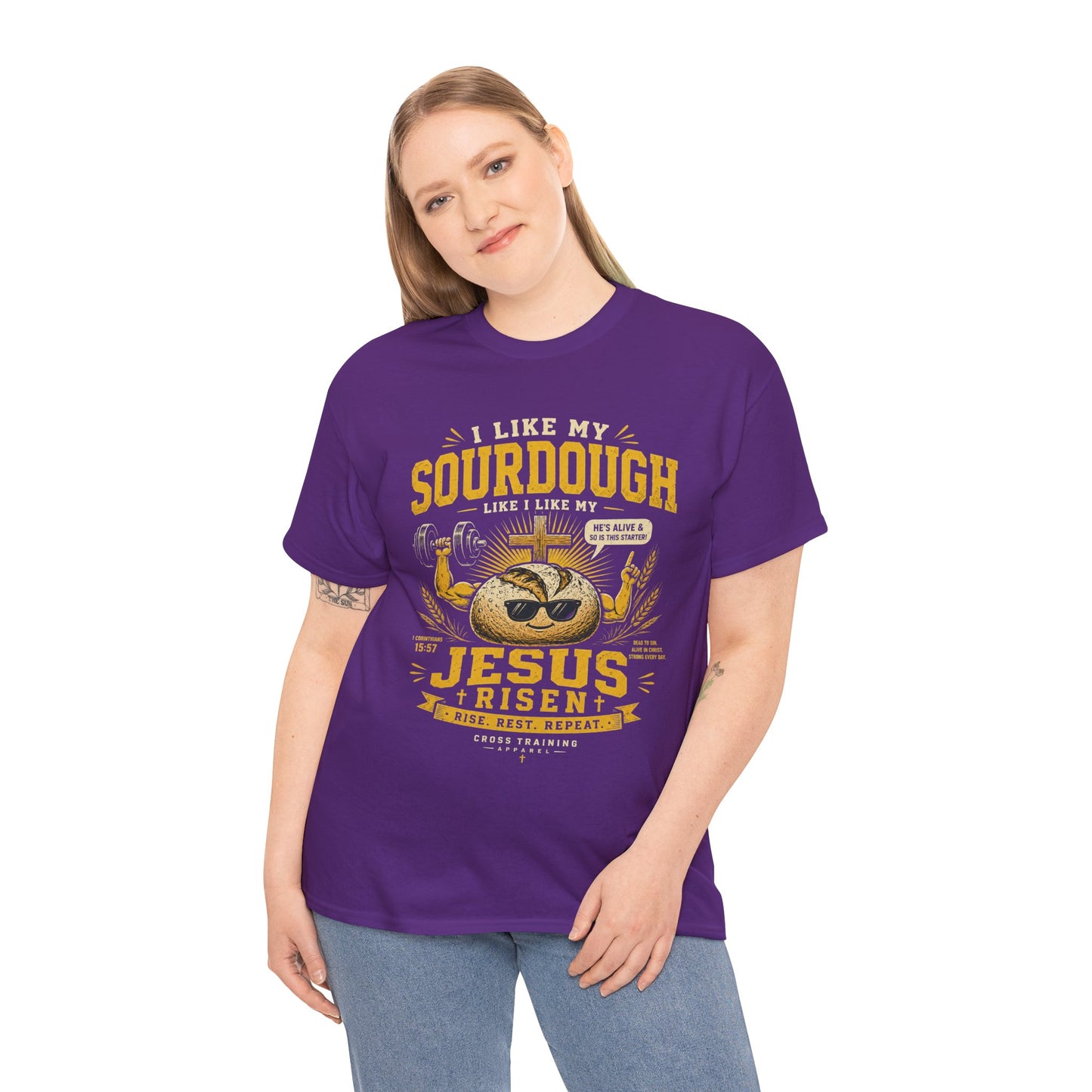 Jesus Is Risen Sourdough T-Shirt — Funny Christian Baking Tee