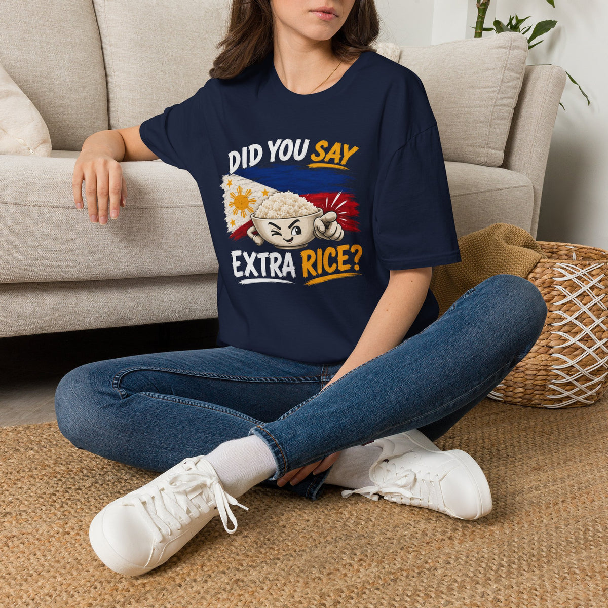 Did You Say Extra Rice? T-Shirt — Filipino Rice Bowl Graphic Tee