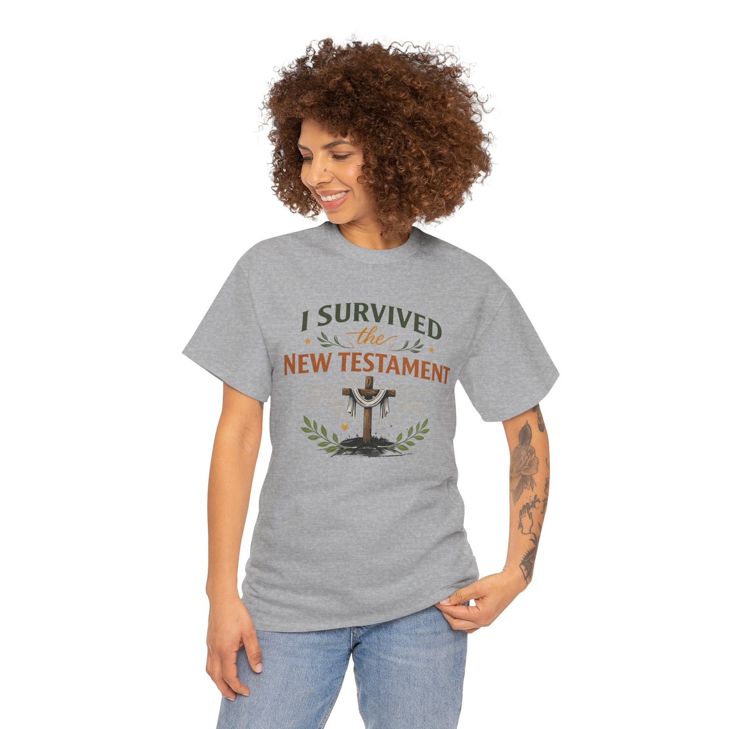 I Survived the New Testament T-Shirt — Christian Faith Cross Tee