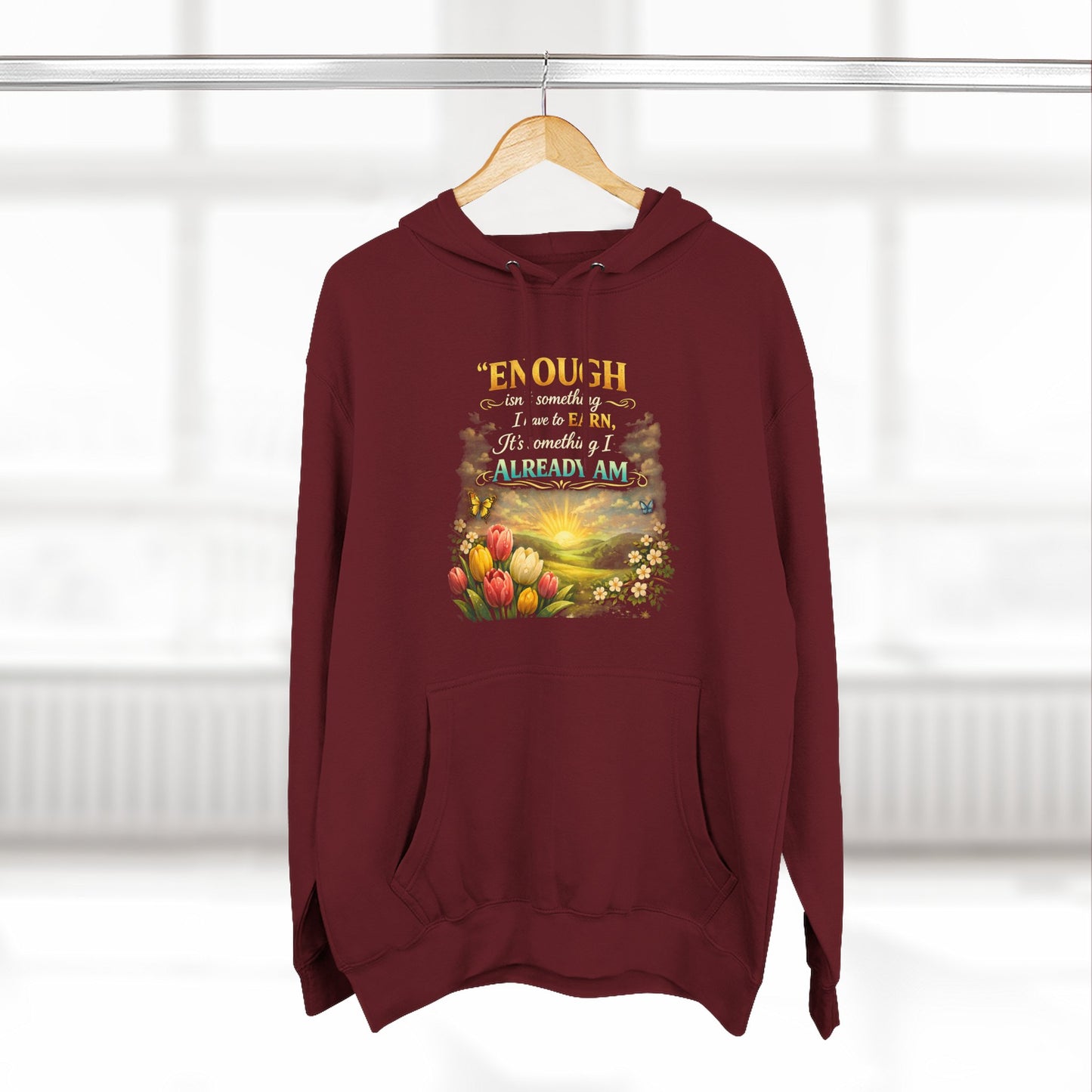 Enough — Inspirational Christian Hoodie with Scripture (Ephesians)