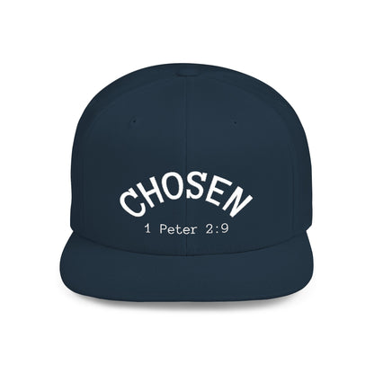 Chosen Flat Bill Snapback Hat, Inspirational Cap for Everyday Wear, Stylish Gift for Teens, Faith-Based Accessory, Summer Style