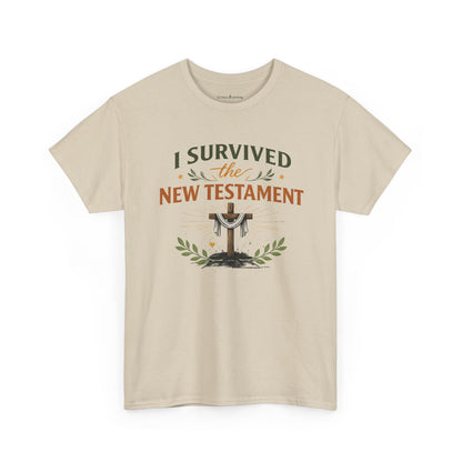 I Survived the New Testament T-Shirt — Christian Faith Cross Tee