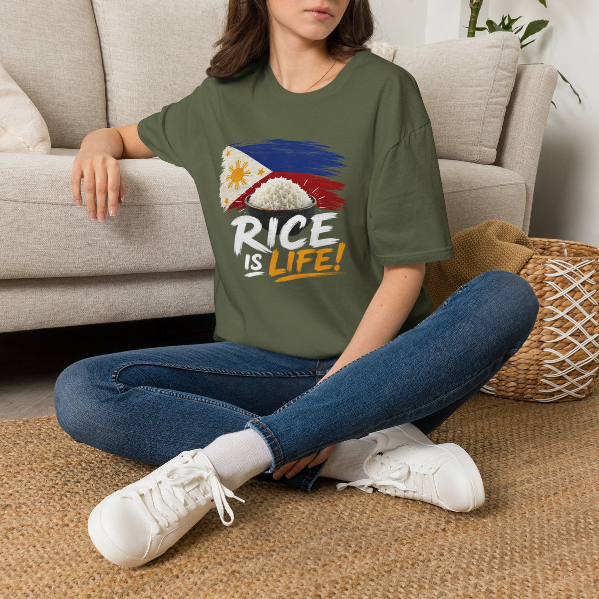 Rice Is Life T-Shirt — Filipino Flag Rice Bowl Graphic Tee