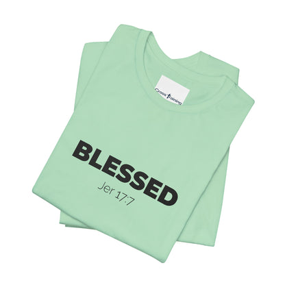 Blessed Unisex Jersey Tee | Inspirational Shirt for Everyday Wear, Faith-Based Gift, Casual Wear, Christian Apparel, Spiritual Clothing