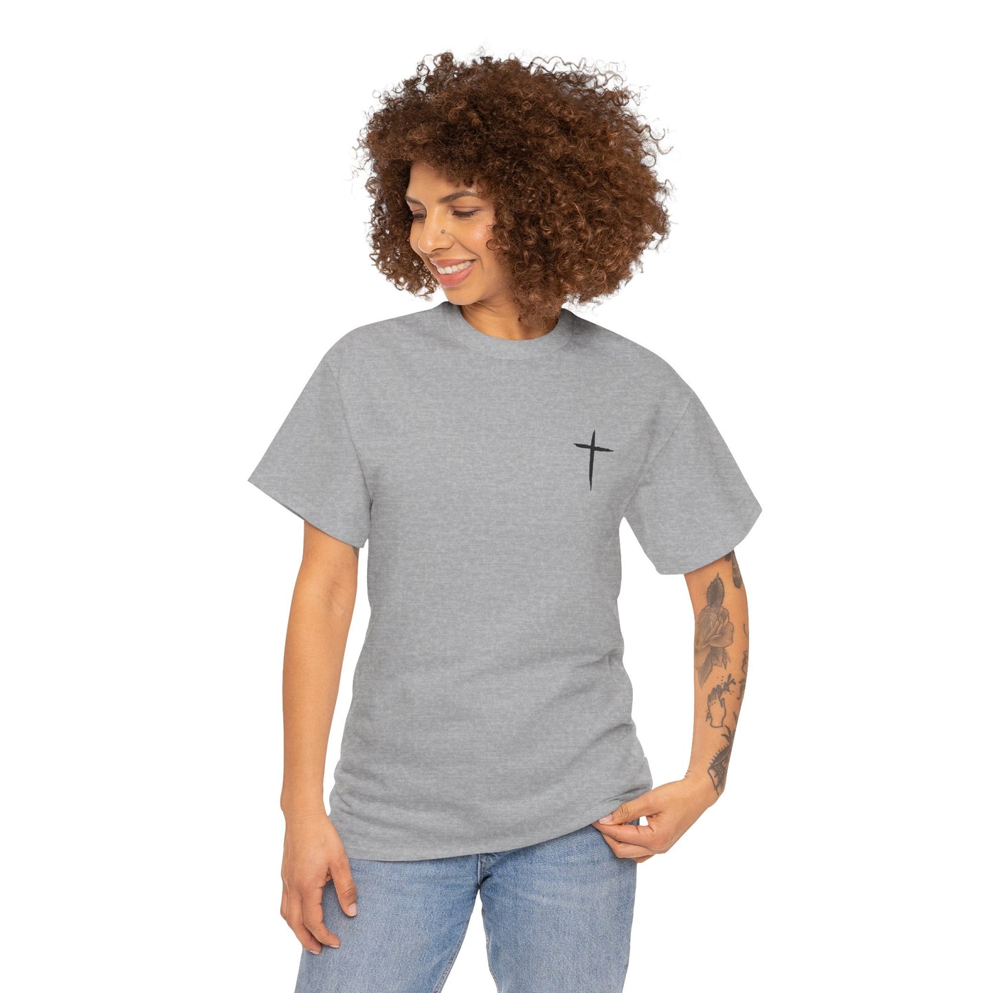 Christian Cross Tee — "May Heavenly Things Constantly Interrupt Our Earthly Things" Inspirational T‑Shirt