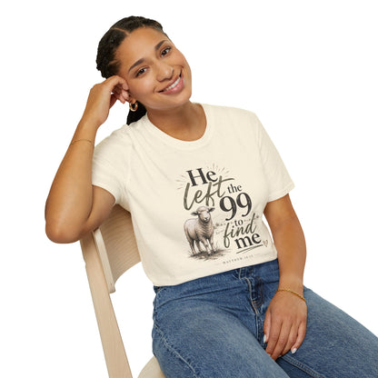 He Left the 99 T-Shirt — Christian Shepherd & Lamb Faith Tee