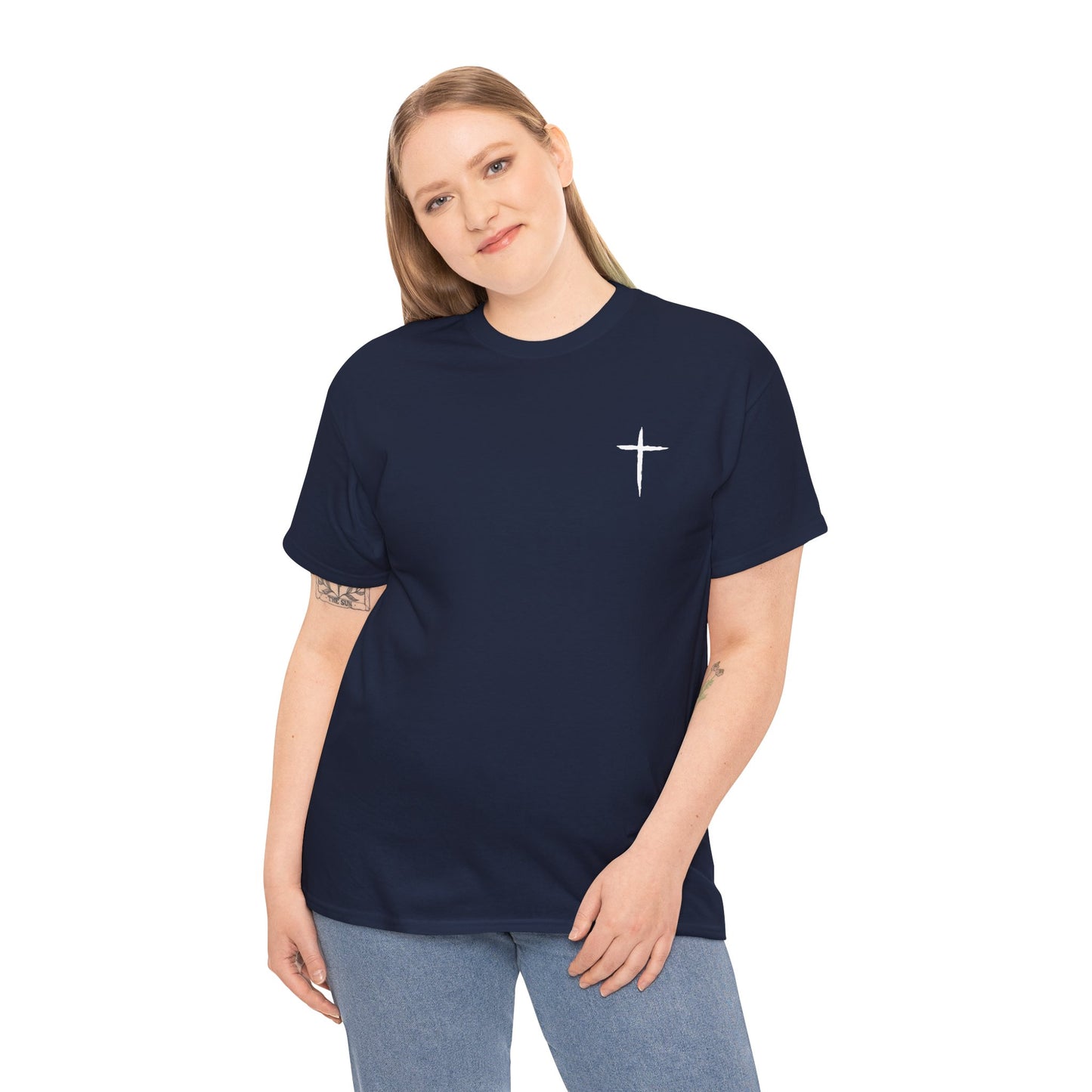 Christian Cross Tee — "May Heavenly Things Constantly Interrupt Our Earthly Things" Inspirational T‑Shirt