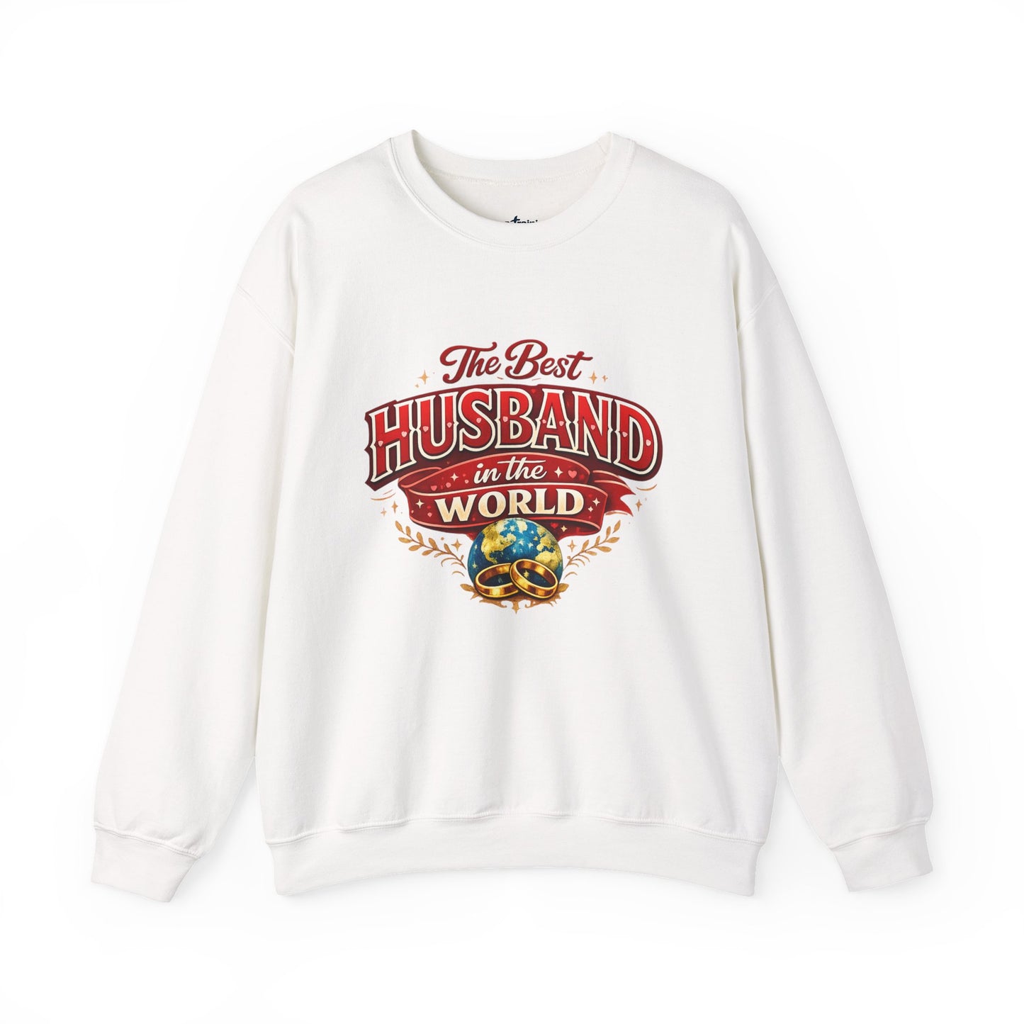 Crewneck Sweatshirt — "The Best Husband in the World" Vintage Globe Gift