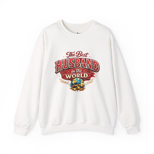 Crewneck Sweatshirt — "The Best Husband in the World" Vintage Globe Gift