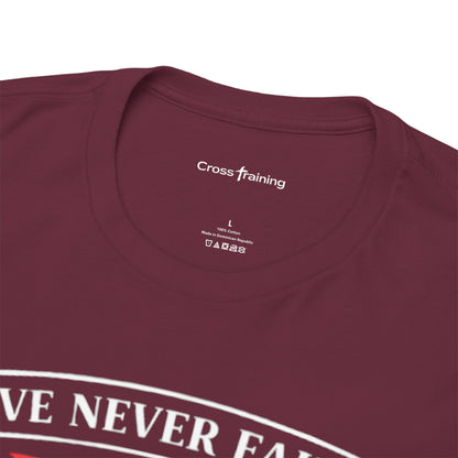 Love Never Fails T-Shirt — 1 Corinthians 13:6-7 Christian Faith Tee