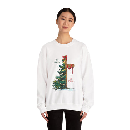Holiday Mailbox Christmas Sweatshirt — "Tis the Season" Crewneck