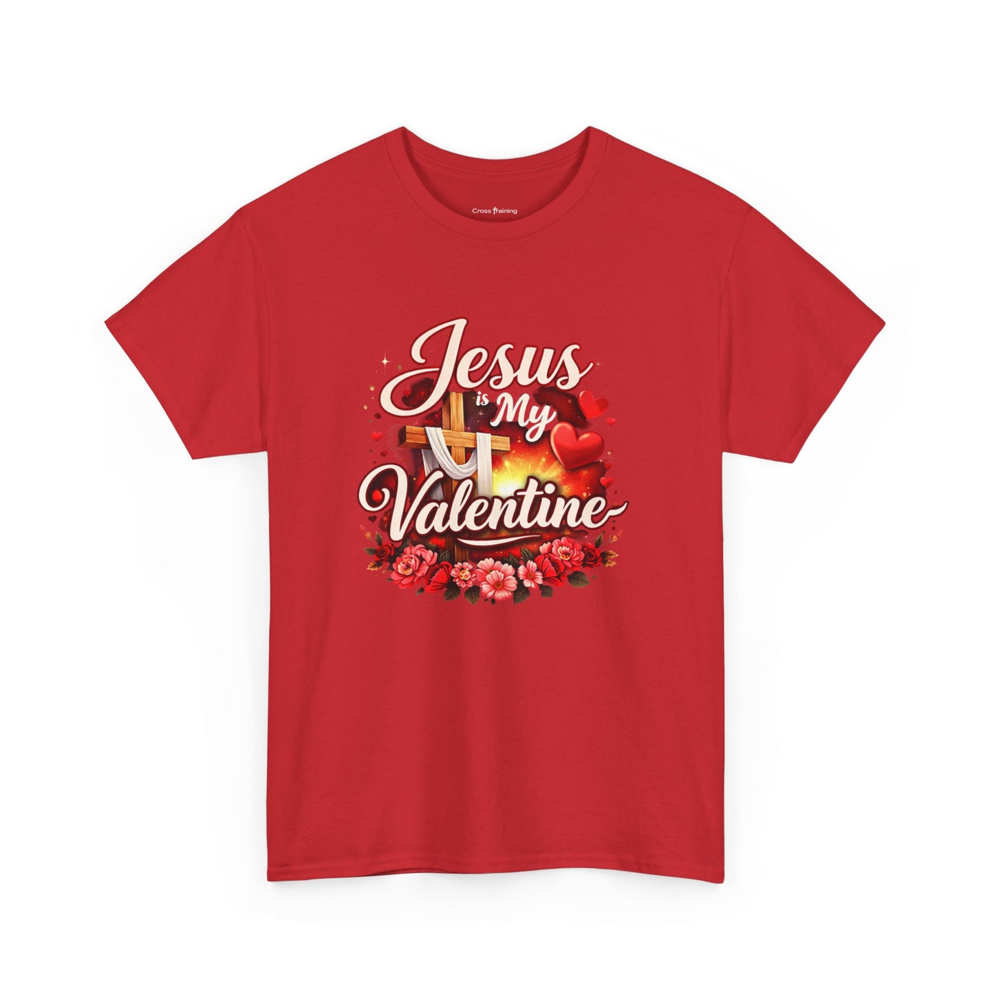 Jesus My Valentine T-Shirt — Christian Valentine Tee with Cross & Hearts
