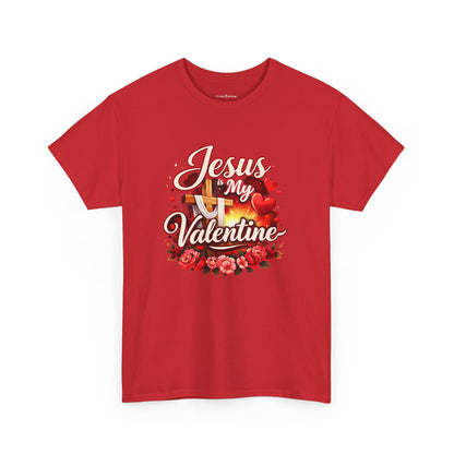 Jesus My Valentine T-Shirt — Christian Valentine Tee with Cross & Hearts
