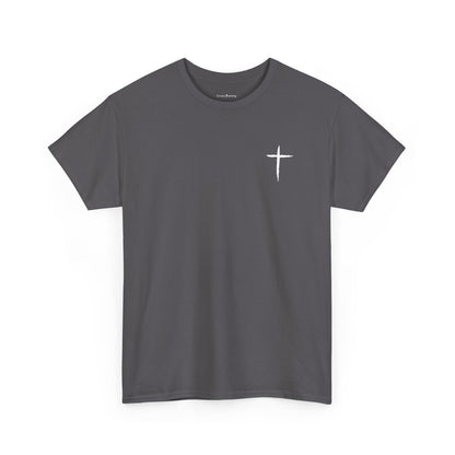 Christian Cross Tee — "May Heavenly Things Constantly Interrupt Our Earthly Things" Inspirational T‑Shirt