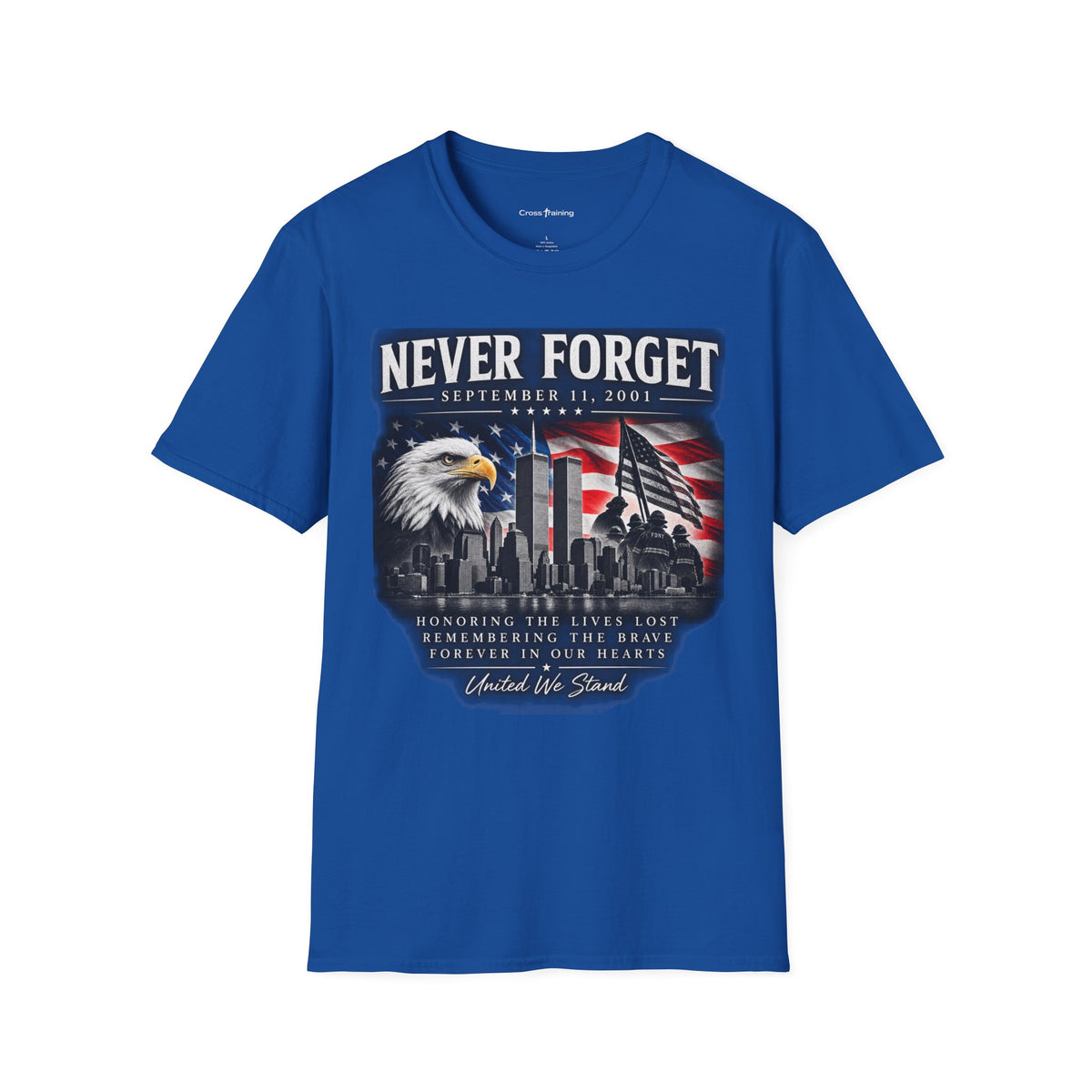 Never Forget 9/11 Memorial T-Shirt — American Flag & Eagle Tribute
