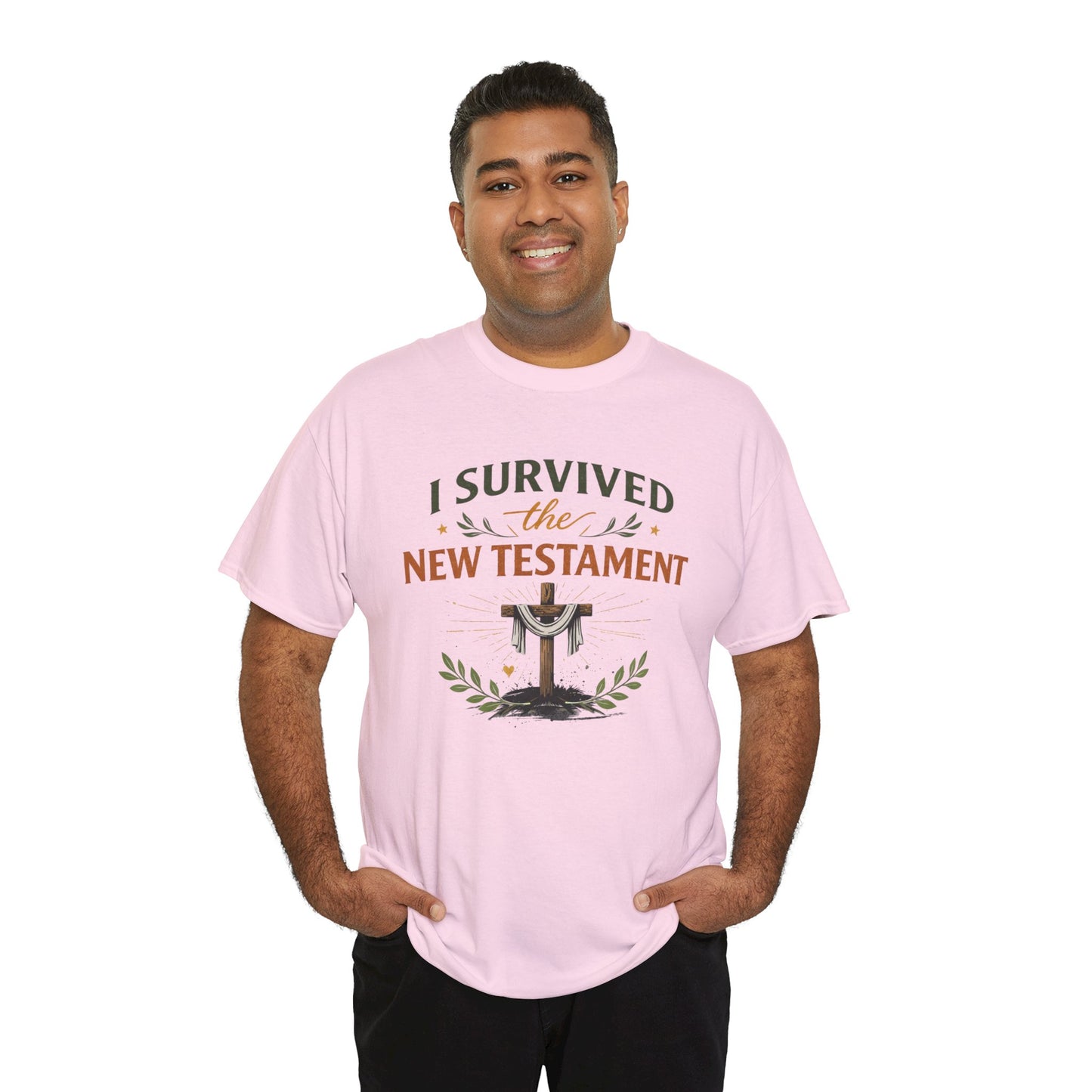I Survived the New Testament T-Shirt — Christian Faith Cross Tee