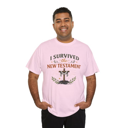 I Survived the New Testament T-Shirt — Christian Faith Cross Tee